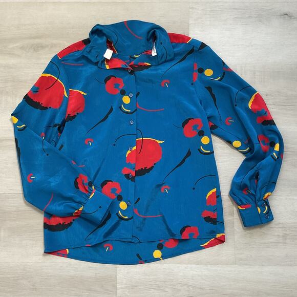 Vintage 80s style Steven Barry Button Up Dress Shirt Size 8 - Picture 1 of 12